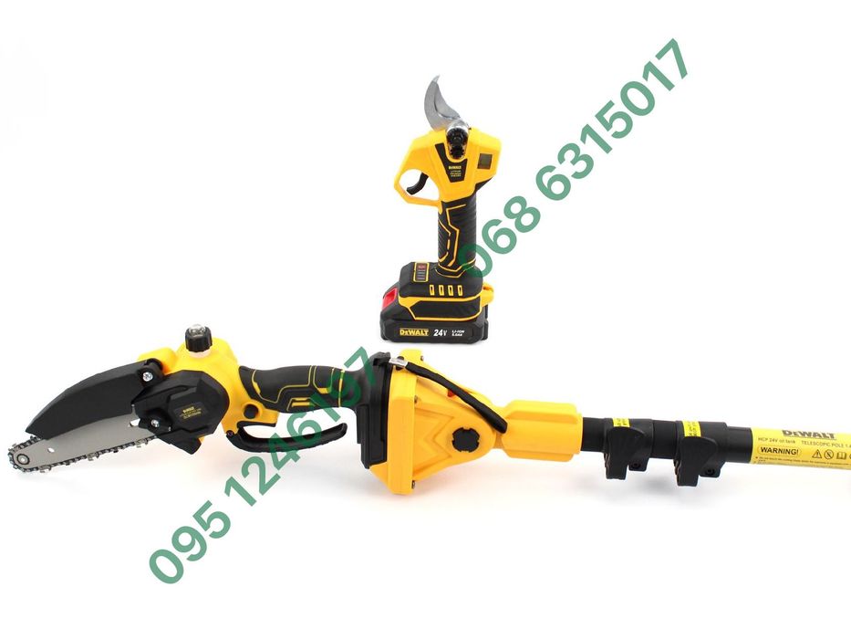Набор 3в1 DeWalt Пила DCM155HN + Секатор DCMPP540P1 + штанга АКБ24V5Ah