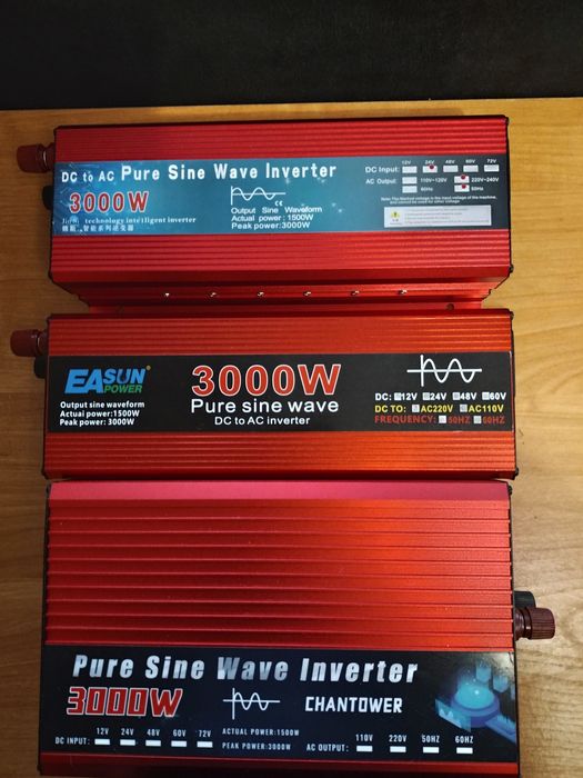 Інвертора 12,24 - 220 v.3000w.Сінус.