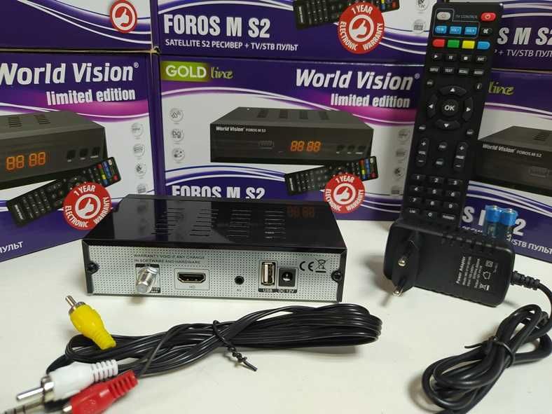 Спутниковый ресивер T2Mi WORLD VISION FOROS M S2 тюнер HD Mpeg4