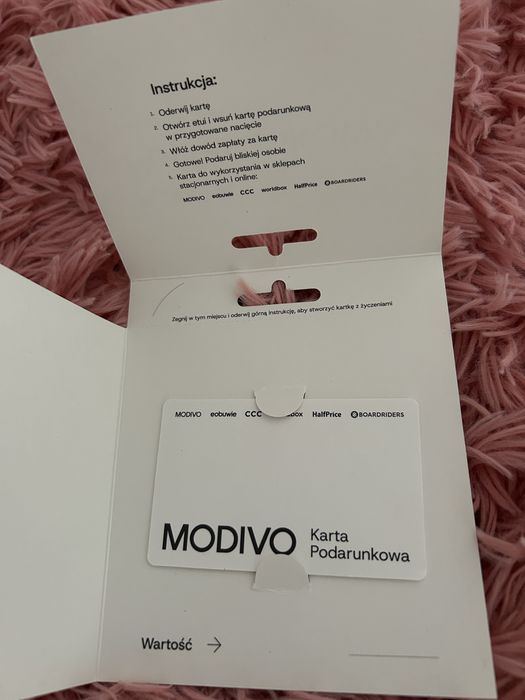 Karta podarunkowa MODIVO o wartosci 430zł