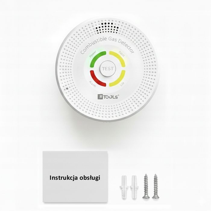 Detektor Czujnik Gazów Wybuchowych Metan Gaz Ziemny Alarm Usb-C Aku