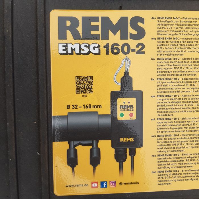 Zgrzewarka do elektrozłaczek Rems ESMG 160-2