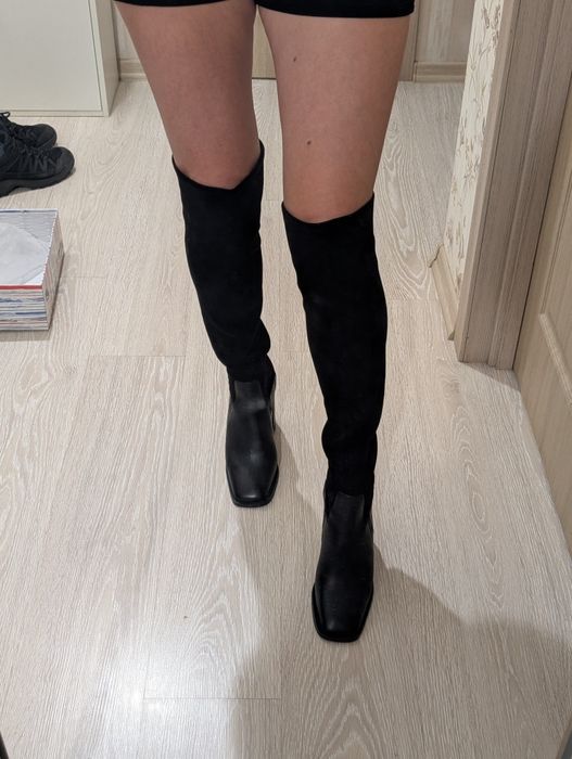 Сапоги ботфорты   низ натуральная кожа