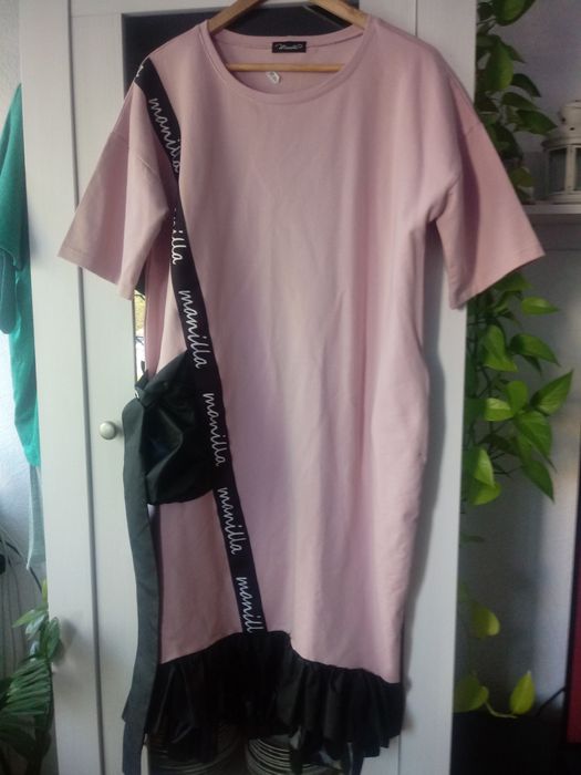 Manilla z krótkim rękawem pudrowy róż