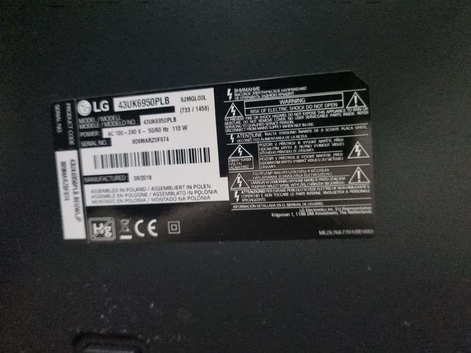 TV LG 50'' para peças