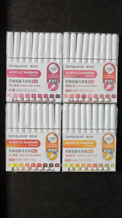 Акрилові маркери languo нові кольори для розмальовок