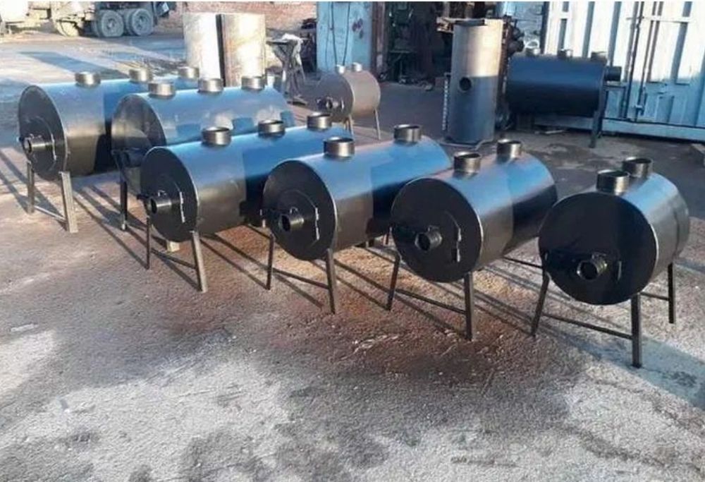 5 мм! 210м3! Печь бульрьян буржуйка с обдувом, под вентилятор