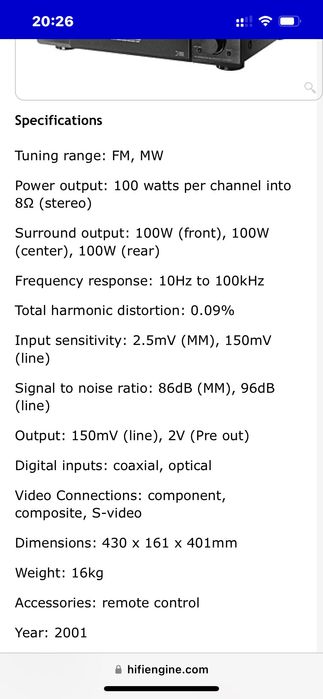 Amplificador Sony Av