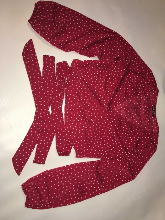Жіночий топ xs червоний в білий горошок