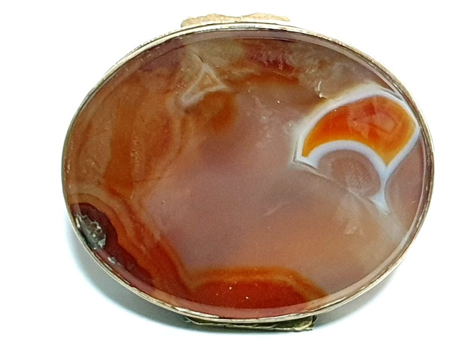Lindissima antiga caixa de rapé / snuff box Napoleão com pedras Ágata