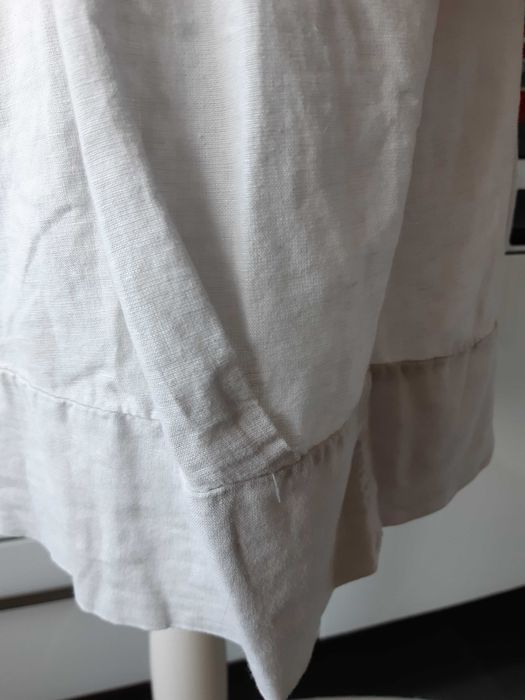 lniana włoska sukienka 38 (M) SZARA