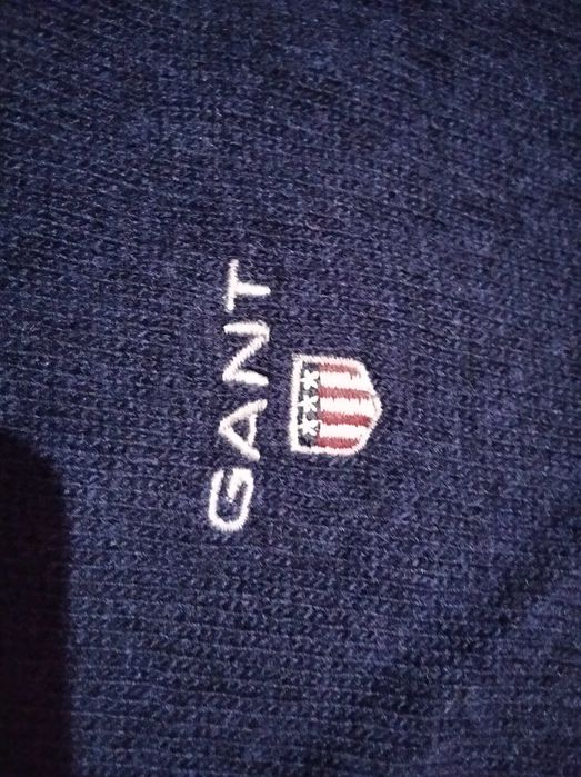 Granatowy sweter wełniany męski Gant rozmiar S