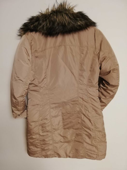 kurtka puchowa Stradivarius s 36 beżowa płaszcz puchowy s 36 parka 36