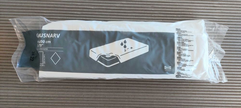 Protetor de Colchão Impermeável IKEA GRUSNARV · 90x200 cm · Novo