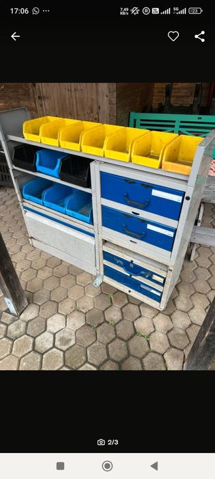 Zabudowa serwisowa warsztat-regały samochodowe