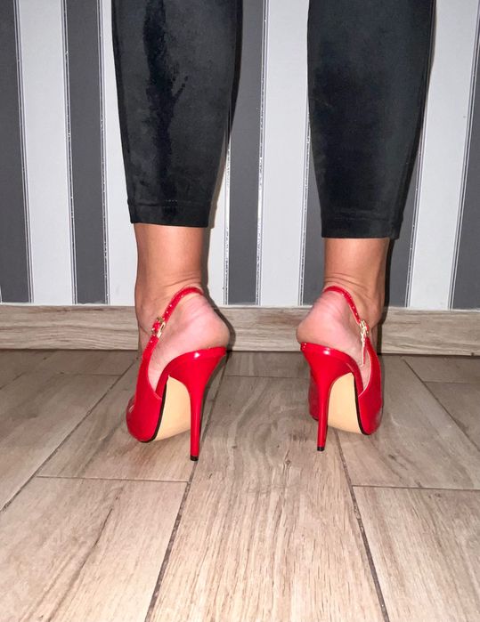 187/ OD RĘKI 48 Czerwone męskie sandały obcas 13 cm szpilki 35-48 EU