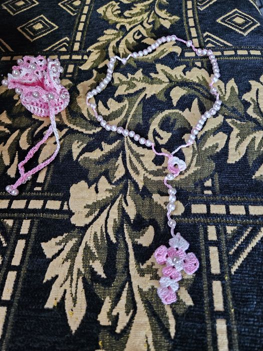 Bolsinha em crochet com terços Desconto 50%