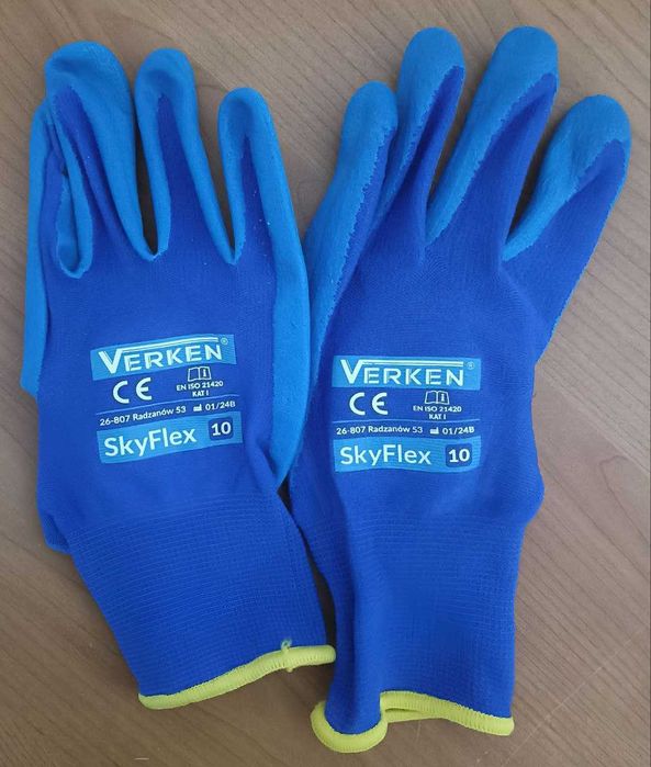 Rękawice powlekane lateksem spandex robocze monterskie SkyFlex3-4 r.10