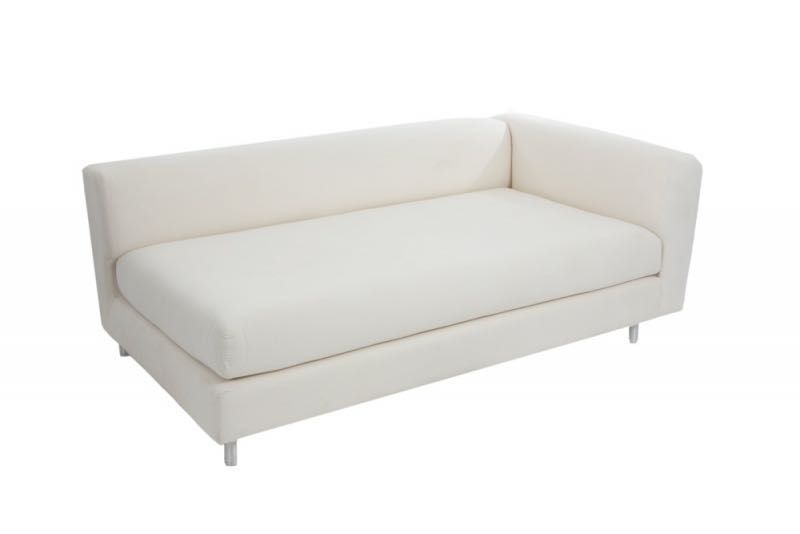 Sofá de esquina, 2 partes, c/ 4 almofadas grandes, algodão branco cru | 300x195x70cm