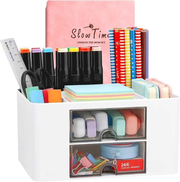 Kreatywny i prosty organizer na biurko, 7 przegródek, plastikowy