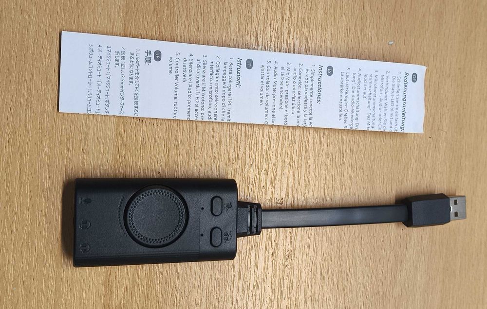 Karta dźwiękowa usb A reg. głośności TechRise 3x jack 3,5mm [2481]