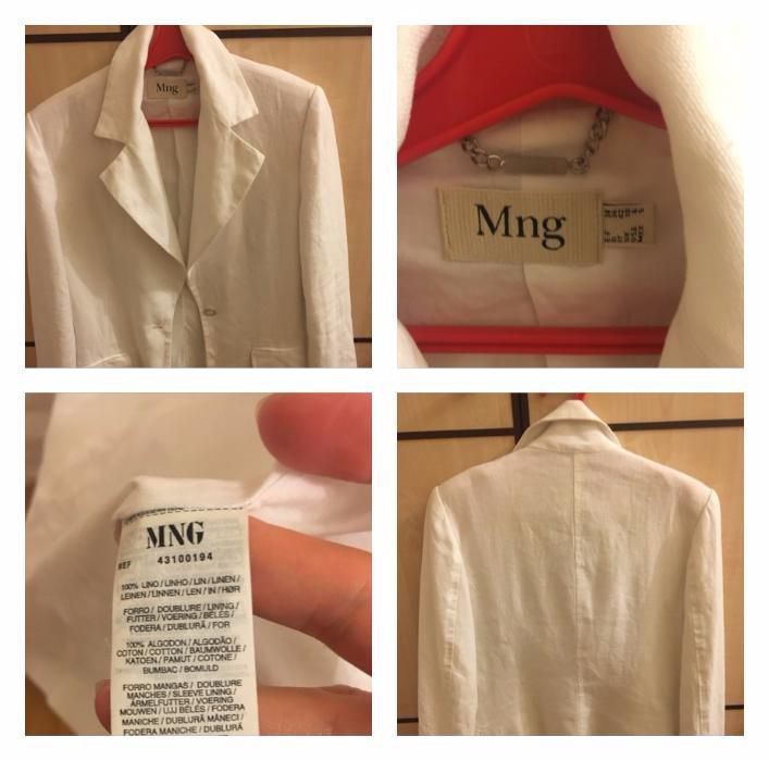 Пиджак Mango летний,льняной ,белый XS-S