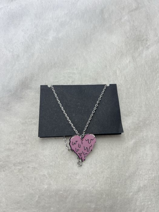 Łańcuszek melting heart aesthetic pastel goth wisiorek różowy 26