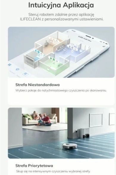 NOWOŚĆ Robot ILIFE A30 Pro 2w1/ 5000Pa/ mopuje i odkurza/ze stacją