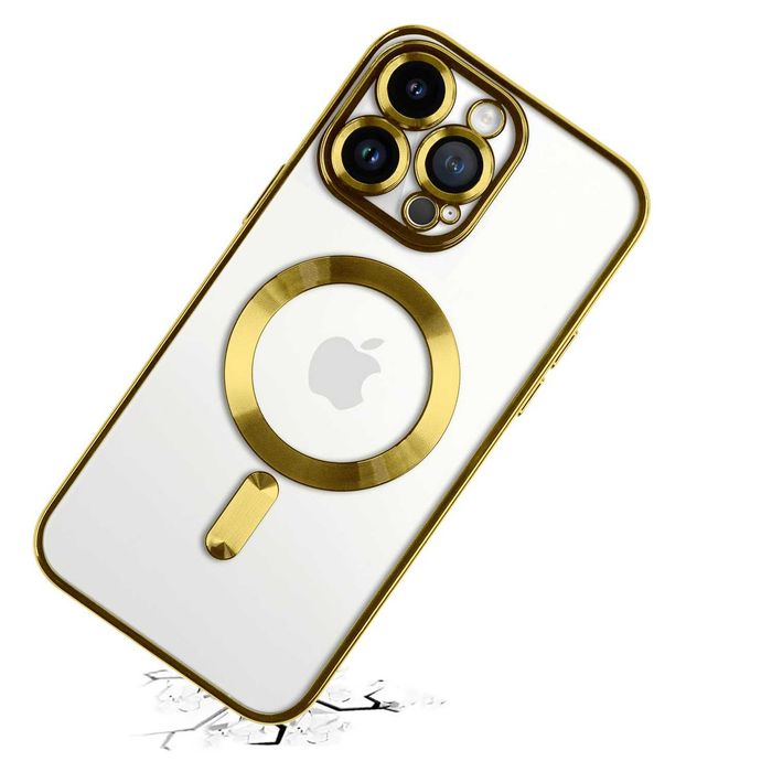 Case Etui Iphone 13/14/15Plus Pro Max Magsafe Magnetyczne Złoty Plecki