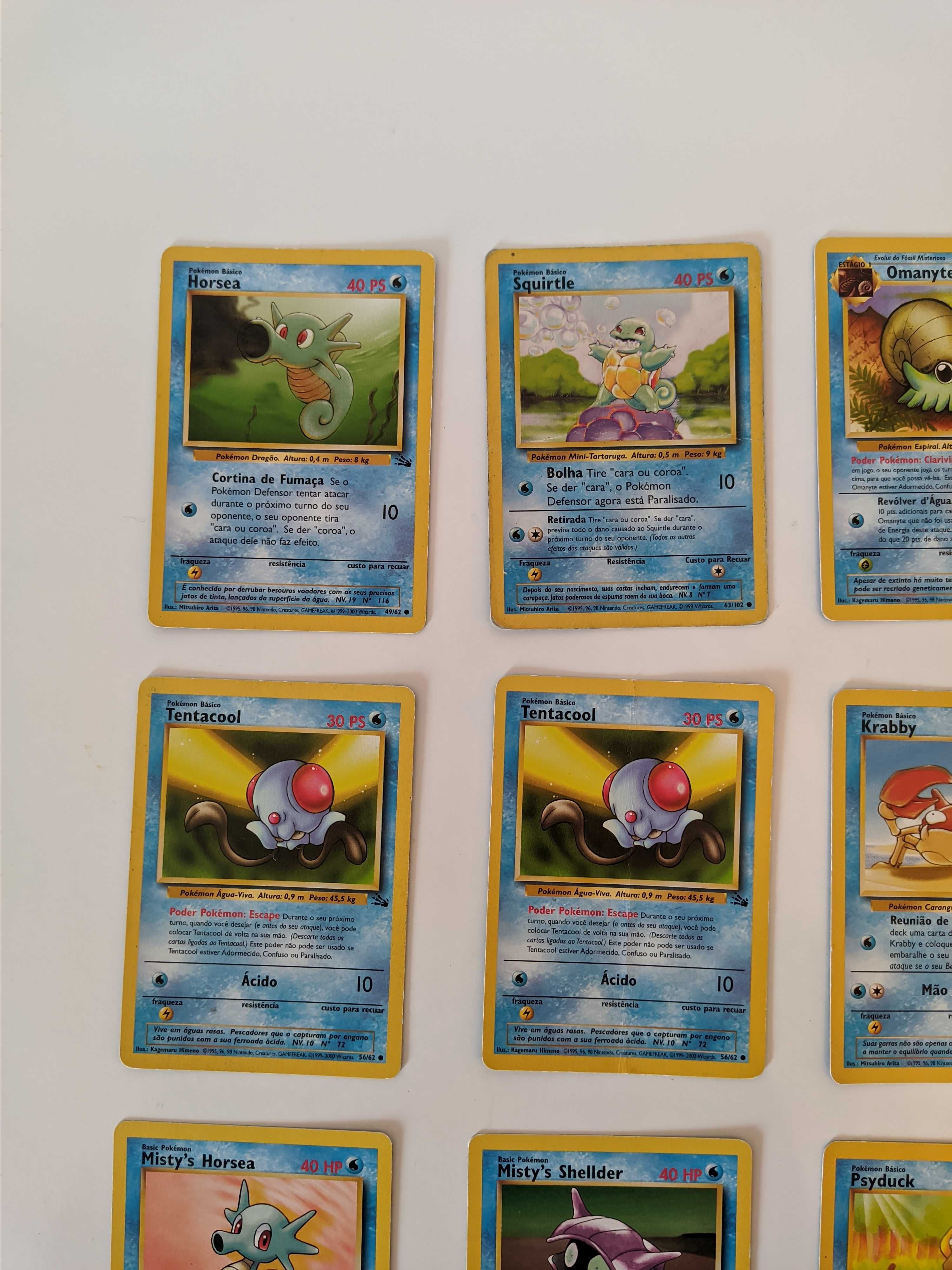 Cartas Pokémon - Tipo Água (15 Cartas) Leiria, Pousos, Barreira E