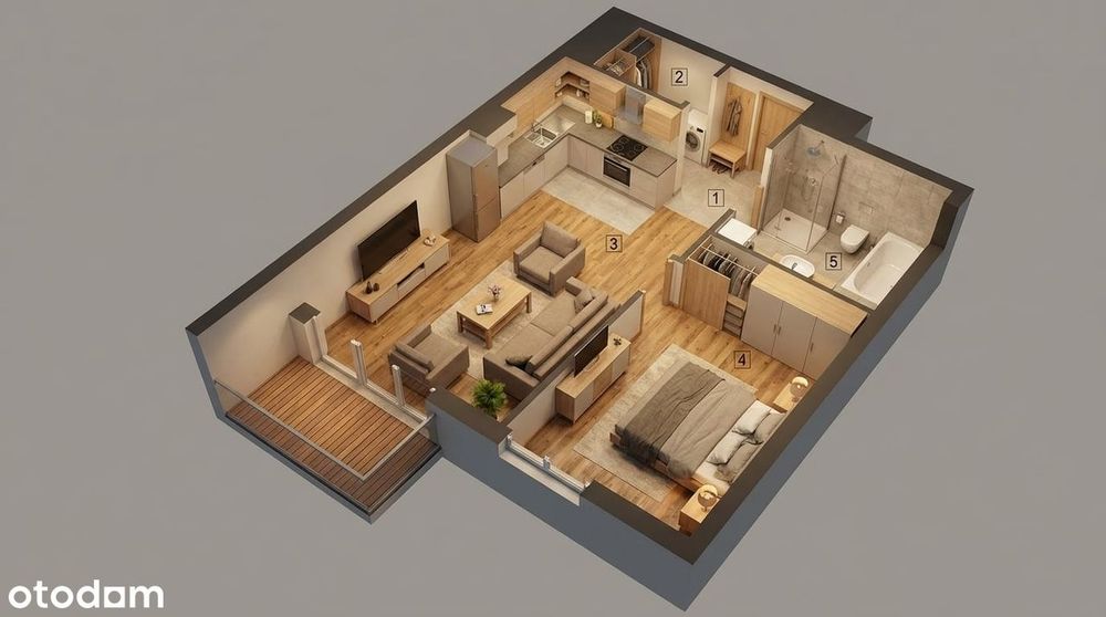 Nowoczesny Apartament 2 pokoje 40 m² z Balkonem - Centrum Zielona Góra - Widok 5