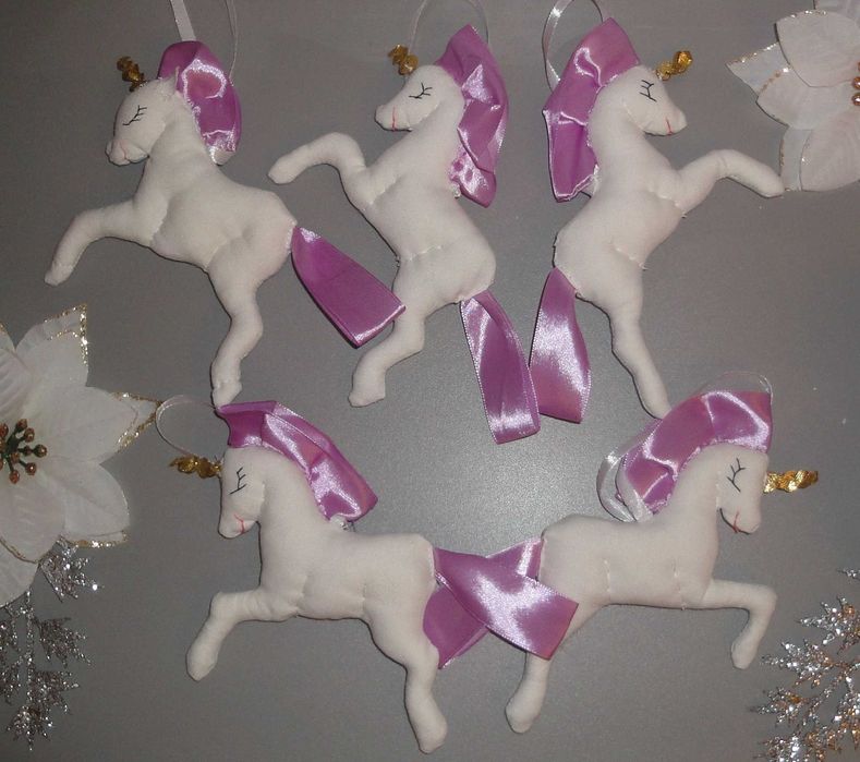 zawieszki jednorożce HANDMADE pluszowe ozdoby na choinkę JEDNOROŻEC