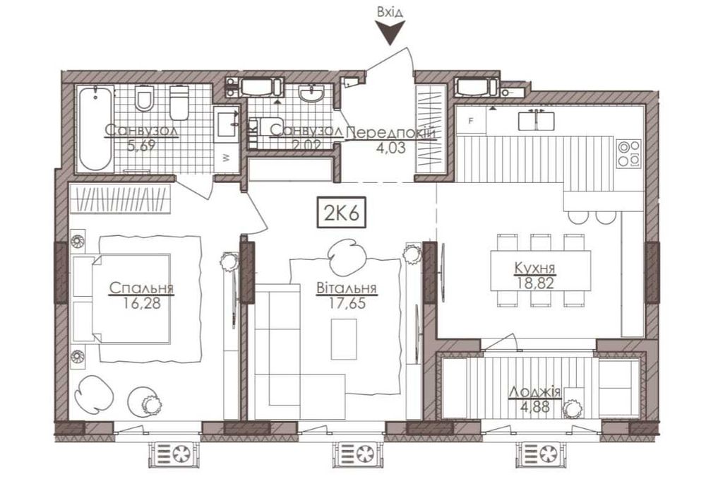 2-rooms apartment apartment by the address st. Ul Rechnaya (area 72,6 m²) - Atlanta.ua - photo 2