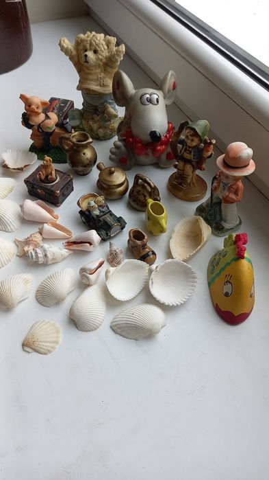 Zabawki gipsowe, muszle