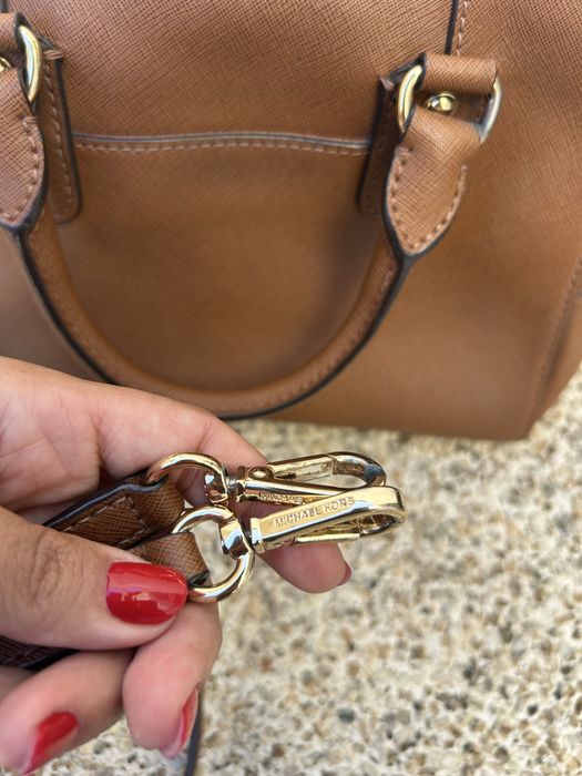 Mala Michael Kors Grayson Medium Satchel Pele Saffiano Camel