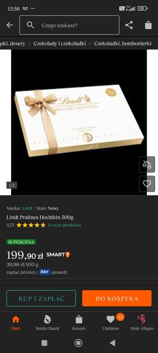 Praliny lindt hochfeiin 500g