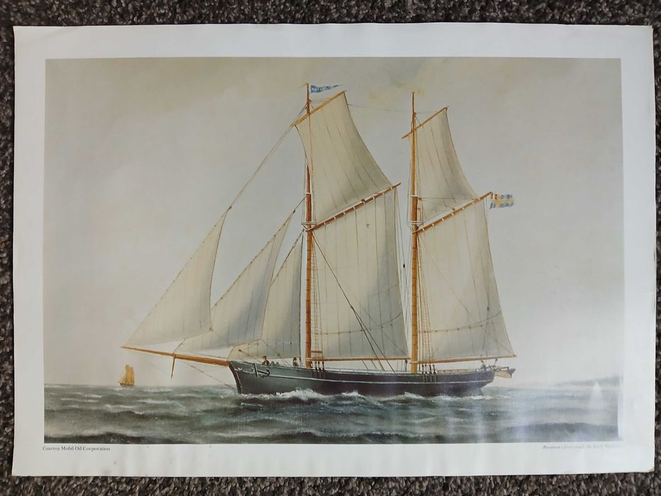 posters de barcos à vela - "courtesy Mobil Oil Corporation"