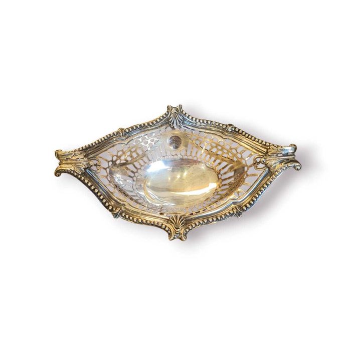 Taça Decorativa Prata Inglesa 925 – 163 g – Estilo Neoclássico Vazado