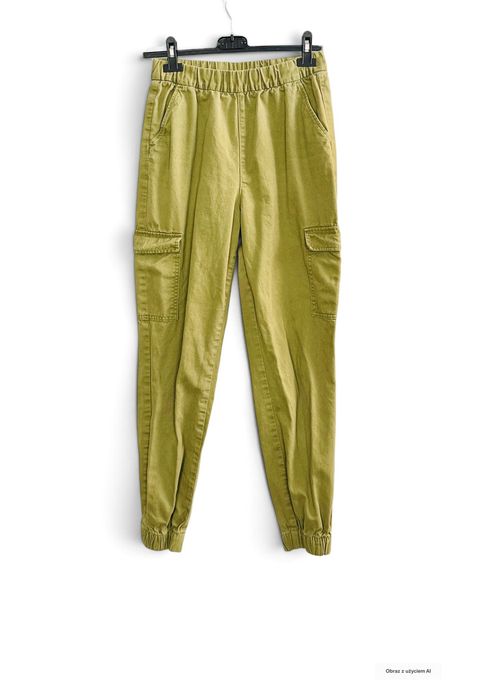 Spodnie cargo zielone z kieszeniami streetwear S