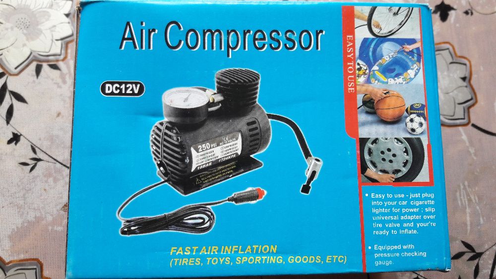 Автомобильный воздушный мини компрессор Новый!