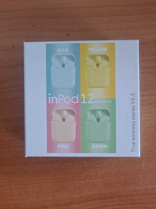 Inpods 12 Zestaw słuchawkowy Bezprzewodowe słuchawki Żółte