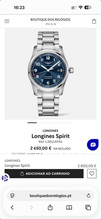 Relógio LONGINES Spirit - Automático - de 22/12/2025 - COMO NOVO