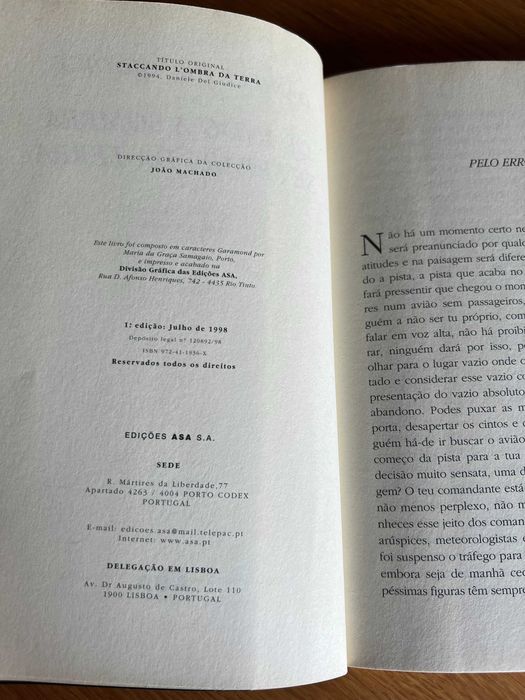 Quando a Sombra se Separa da Terra       Daniele Del Giudice