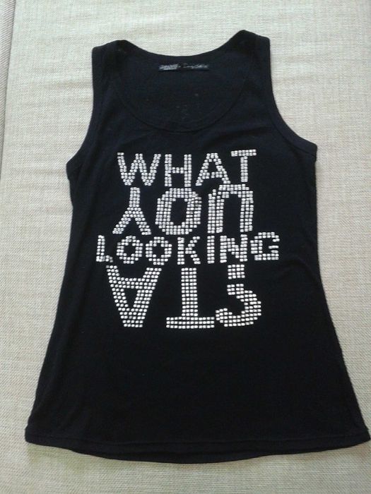 Майка женская Zara с камнями,Топ блуза кофточка черная Размер М