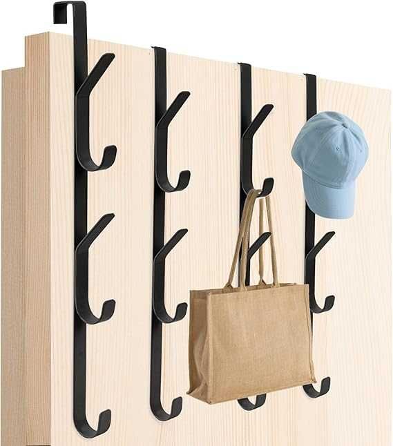 Wieszak Zawieszany na Drzwi Czarny komplet 4 szt