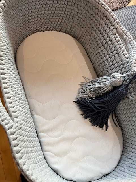 Kosz Mojżesza -SZARY+ biały bujak kołyska+ Pościel GRATIS Like Moses