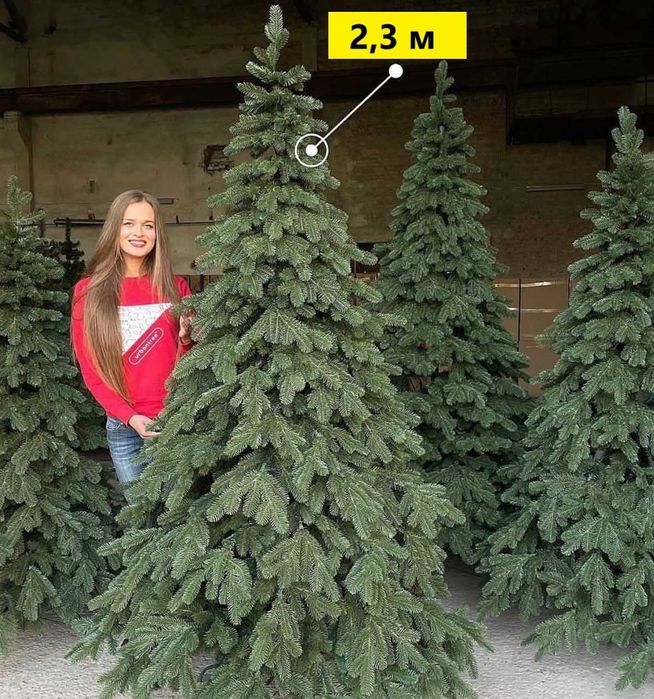 Елка искусственная литая зеленая. Ялинка штучна в розмірах. Дуже пишна