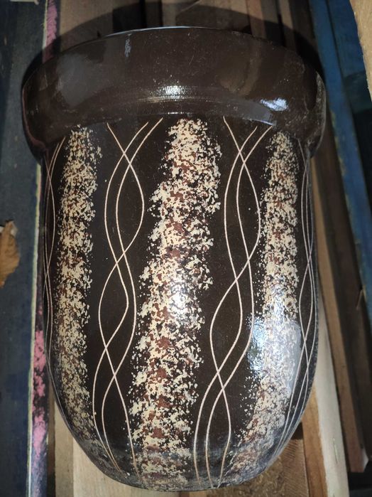 Большой керамический горшочек для цветов высота 27 см / д 24 см