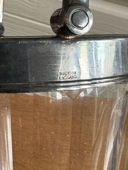 Kubełek na lód srebro plater szkło kryształowe
