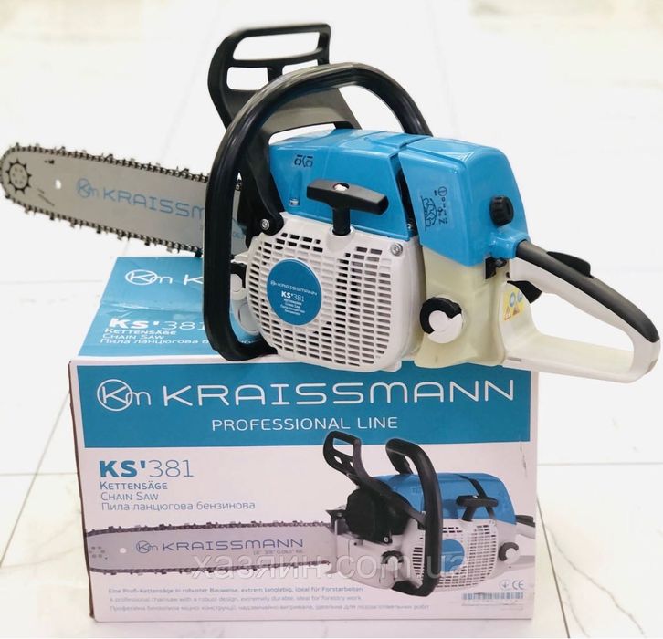 Бензопила Kraissmann KS 381 (шина 450 мм, объемом 72 см3) проф серия